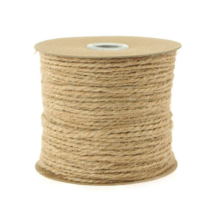 Jute Twine Cord Rope Ribbon, 1/16inch, 100yard, Natural