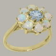 thumbnail image 2 of LBG British Made 14k Yellow Gold Aquamarine & Opal ring Womens Statement Ring - 33 size options - Size 11.75, 2 of 6