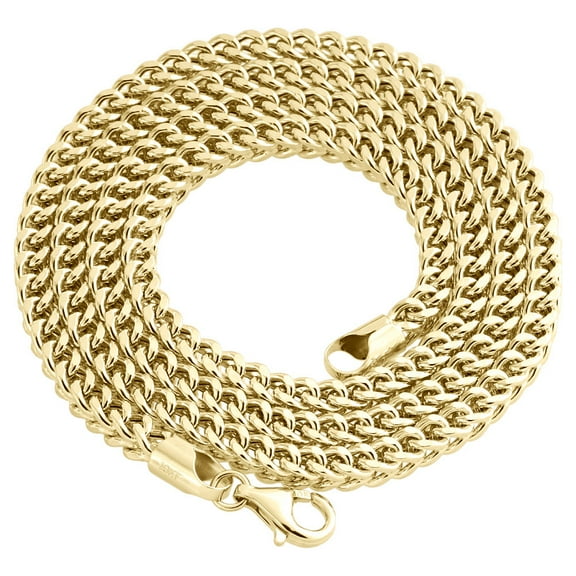 Real 10K Yellow Gold 3D Hollow Franco Box Link Chain 4.50mm Necklace 26 Inch