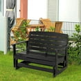 thumbnail image 2 of YYAo Garden Benches, Outdoor Bench,Patio Glider Bench w/ HDPE Slatted Double Rocking Chair, Black, 2 of 11