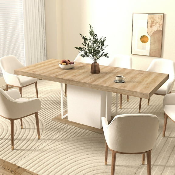 160-200 Cm Extendable Dining Table, Aged Wood Look, Seats 10 Or More, White Oak, Theme 160 - 200 Cm, Seating For 6 10, Robust