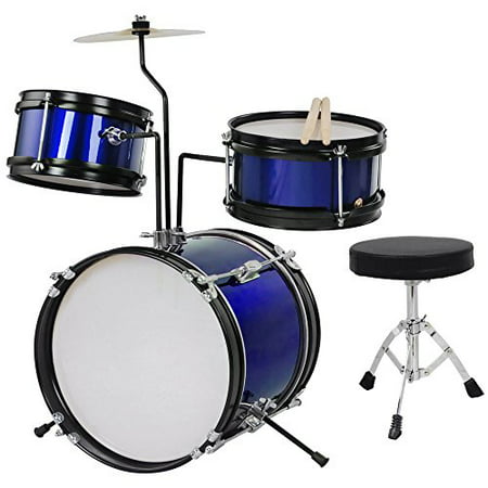 MegaBrand 3-Piece 8-Inch Kids Drum Set Kit w/ Cymbal Drum Throne