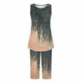 thumbnail image 3 of Conjunto de Verano para las Mujeres Impreso Cuello Redondo sin Mangas Y Pantalones, Casual Dos Piezas para las Mujeres, 3 of 8