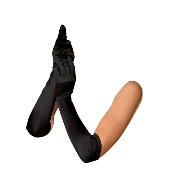 Women's Black Opera Gloves Costume Accessory