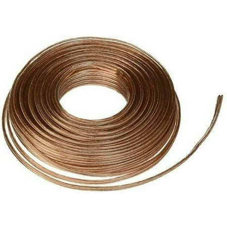 Absolute USA 100 Feet 16 Gauge Clear Jacket 2 Conductor Speaker Wire Audio Cable