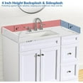 thumbnail image 3 of 24 Inch Quartz Vanity Top,White Countertop with Undermount Middle Sink Vanity Top, Come with 1 Sidesplash and 1 Backsplash,One Hole Bathroom Vanity Sink Top, 3 of 6