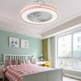 thumbnail image 1 of MONIPA 20 Inch Invisible Round Modern Ceiling Fan with Light Remote Control 3 Colors 3 Speeds with Hidden Blades Semi Flush Mount Low Profile Fan for Bedroom Room Dining Room (Pink), 1 of 8