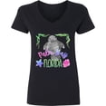 thumbnail image 3 of Inktastic Palm Bay Florida Cute Swimming Manatee Women's V-Neck T-Shirt, 3 of 5