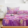 thumbnail image 6 of Full Size Fitted Sheet Set - Pink Spring Floral 3 Piece Bedding Sets 16" Deep Pocket Fitted Sheet with 2 Pillowcases Summer Daisy Botanical Oil Painting Brushed Microfiber Hotel Luxury Bed Sheets, 6 of 9