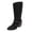 Black, variant on Womens Knee High Boots, Pointed Toe Chunky Block Heel Suede Fall Winter Tall Boots, Plus Size Black 5.5