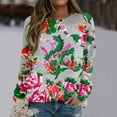thumbnail image 2 of toraway Sweat à Capuche pour Femmes, Manches Longues, Col Rond, Imprimé Fleuri, TG, 2 of 4