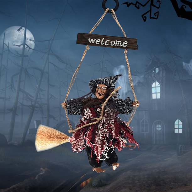 Decoraciones de Halloween, adornos de Halloween, regalos de Halloween, colgante de bruja de Halloween, colgante de bruja voladora, colgante de Halloween, decoraciones de jardín
