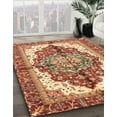 thumbnail image 2 of Ahgly Company Indoor Square Abstract Yellow Persian Area Rugs, 8' Square, 2 of 6