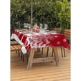 thumbnail image 2 of Outdoor Tablecloth with Umbrella Hole and Zipper, Christmas Red Rectangle Table Cloth 60x84 Inch Waterproof Tablecloth, White Xmas Tree Elk Winter Snowflake Picnic Table Cover for Patio Camping, 2 of 7