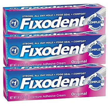 Fixodent Complete Original Denture Adhesive Cream 1.4 Oz - Set of 3