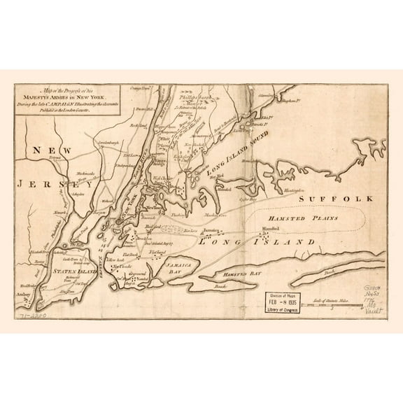 Historic State Map - New York - 1776 - 35.11 x 23 - Vintage Wall Art