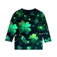 thumbnail image 5 of SDNall Mignons Hauts à Manches Longues pour Enfants, Taille Moyenne à Grande, Chandail Décontracté à Col Rond, T-Shirt Imprimé St. Patrick Doux et Respirant, 5 of 5