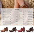 thumbnail image 4 of Crunowin Women's Ankle Boots, Chunky Mid Heel Embroidered Fall Trendy Shoes Brown 6, 4 of 10