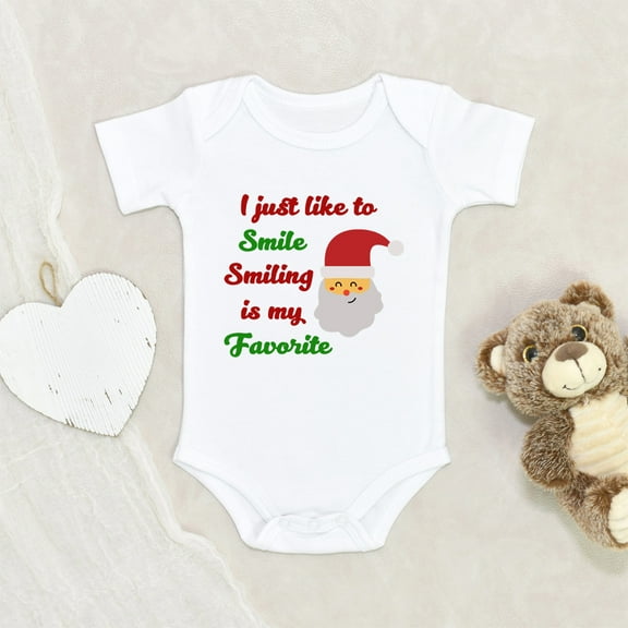 Newbabywishes - Smiling Is My Favorite Baby Clothes for Boys and Girls - Christmas Baby Clothing