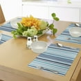 thumbnail image 4 of Ambesonne Nautical Place Mats Set of 4, Striped Pastel Toned, Standard Size, Sky and Dark Blue, 4 of 6