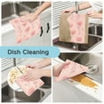 thumbnail image 2 of Pink Floral Pattern Kitchen Cloth Dish Towels for Drying Washing Absorbent Dish Rags 6 Pack, 2 of 9