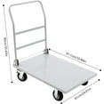 thumbnail image 6 of Heavy Duty Flatbed Cart, 2200LB Folding Push Cart Dolly, 36 x 24in Furniture Cart with 360 Degree Swivel Wheels, Large Flatbed Cart Platform Hand Dolly for Groceries, Garage, Warehouse, 6 of 7