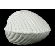 Ceramic Clam Seashell Figurine Gloss Finish White