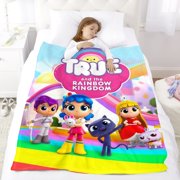 True and the Rainbow Kingdom-Anti-Pilling Flannel Blanket Soft Lightweight Plush Fuzzy Cozy Luxury Blanket for Home and Kitchen Use – Perfect for Kids and Adults 32*48(80cm*120cm)