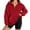 Womens Tops Red, variant on ylioge S-5X Plus Size Fleece Sweatshirts for Women with Zipper Collar Sherpa Shirts Solid Color Long Sleeve Thermal Pullover Athletic Sweatshirt Tops
