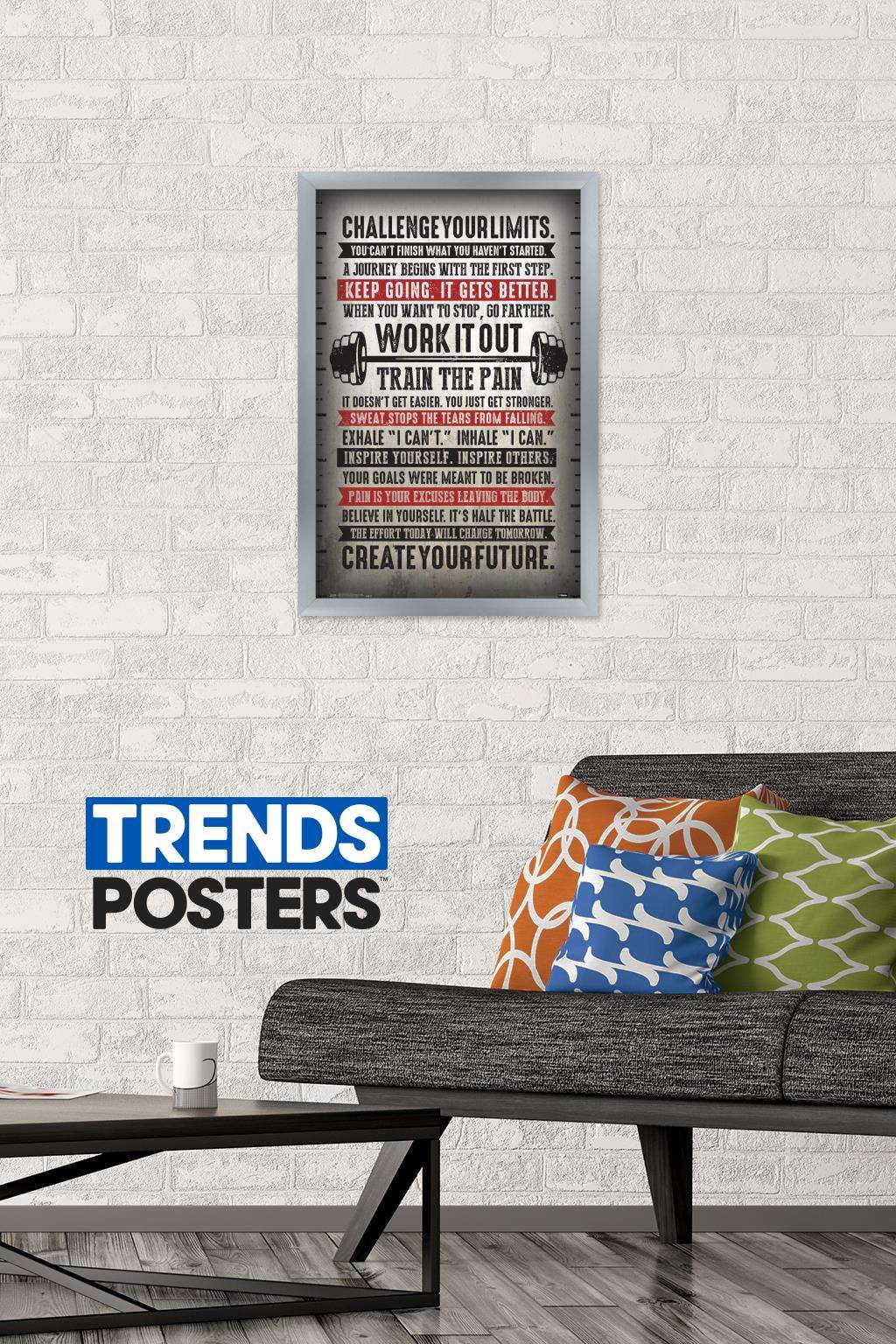 Challenge Your Limits Wall Poster, 14.725" x 22.375", Framed