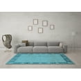 thumbnail image 3 of Ahgly Company Indoor Square Oriental Light Blue Industrial Area Rugs, 7' Square, 3 of 4