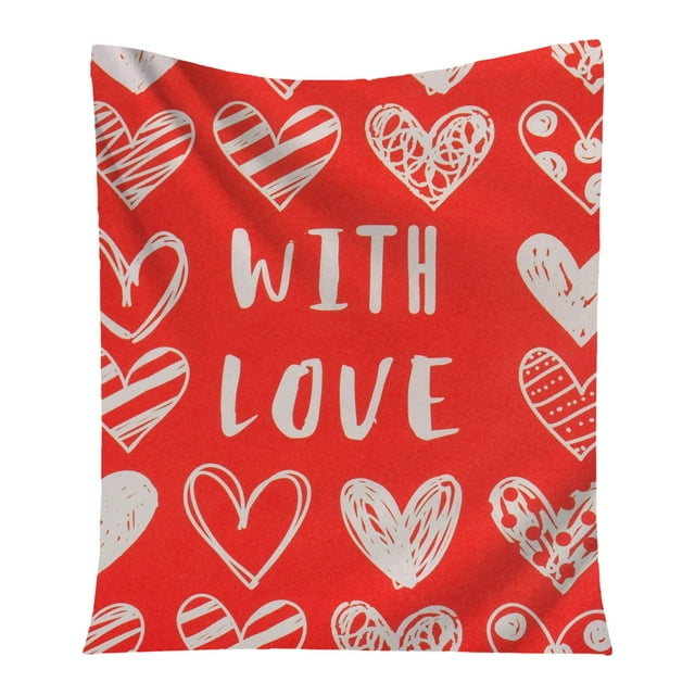 Binwennn Full Size Blanket Size Lightweight Blanket Linen Blanket Valentine's Day Blanket Flannel Decorative Blanket Air Conditioning Blanket Throw Blanket(100x150CM)