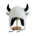 thumbnail image 2 of Faux Fur Trooper Hat for Women Men Furry Buffalo Hat with Horns Furry Earmuff Winter Trooper Hats Fluffy Earflap Hat 2026, 2 of 3