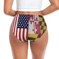 thumbnail image 2 of Women's Grunge America Maryland Flag Seamless Hipster Panties Stretch printed Bikini Underwear 3X-Large, 2 of 6