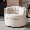 thumbnail image 5 of Wulawindy 33” Wide Swivel Barrel Chair Comfy Tufted Back Accent Round Barrel Chair Leisure Chair for Living Room, Bedroom, Hotel, 5 of 7