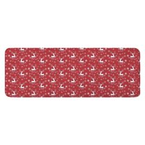 Red Christmas Deer and Snowflake Pattern Kitchen Rug Mat,Kitchen Runner Rugs Non Skid Washable,Decorative Kitchen Floor Mats for Kitchen,Sink,Laundry,17"x47.2"