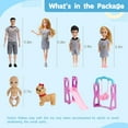 thumbnail image 5 of 6 People Family Dolls Set with Pregnant Mom Dad 3 Kids Baby Boy in Mommy's Tummy, Toddler Kids Toy Gift Dolls of Happy Family Doll Members Parents & Children with Slide Dog, 5 of 6
