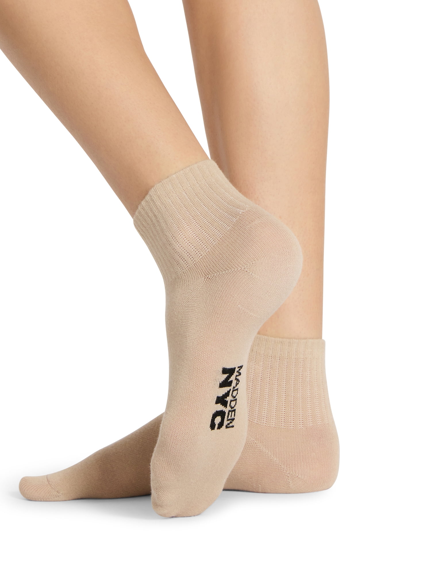 Madden NYC Women's Quarter Sock, 6-Pack, Fits Shoe Size 5-10