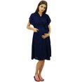 thumbnail image 2 of Bimba Maternity Robe Nursing Coverup With Side Shoulder Buttons Baby Shower Gift, 2 of 10