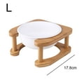 thumbnail image 2 of Dog Bowl Ceramic Cat Food Bowl with Wood Stand Elevated Cat Bowl Dog Food Bowl Water Bowl - WHITE, 2 of 5
