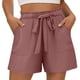 thumbnail image 1 of Pantalones de Cintura Elástica de Pierna Ancha para las Mujeres Cordón de Lino Largo, Pantalones de Cintura Media Sólidos Casuales, 1 of 9