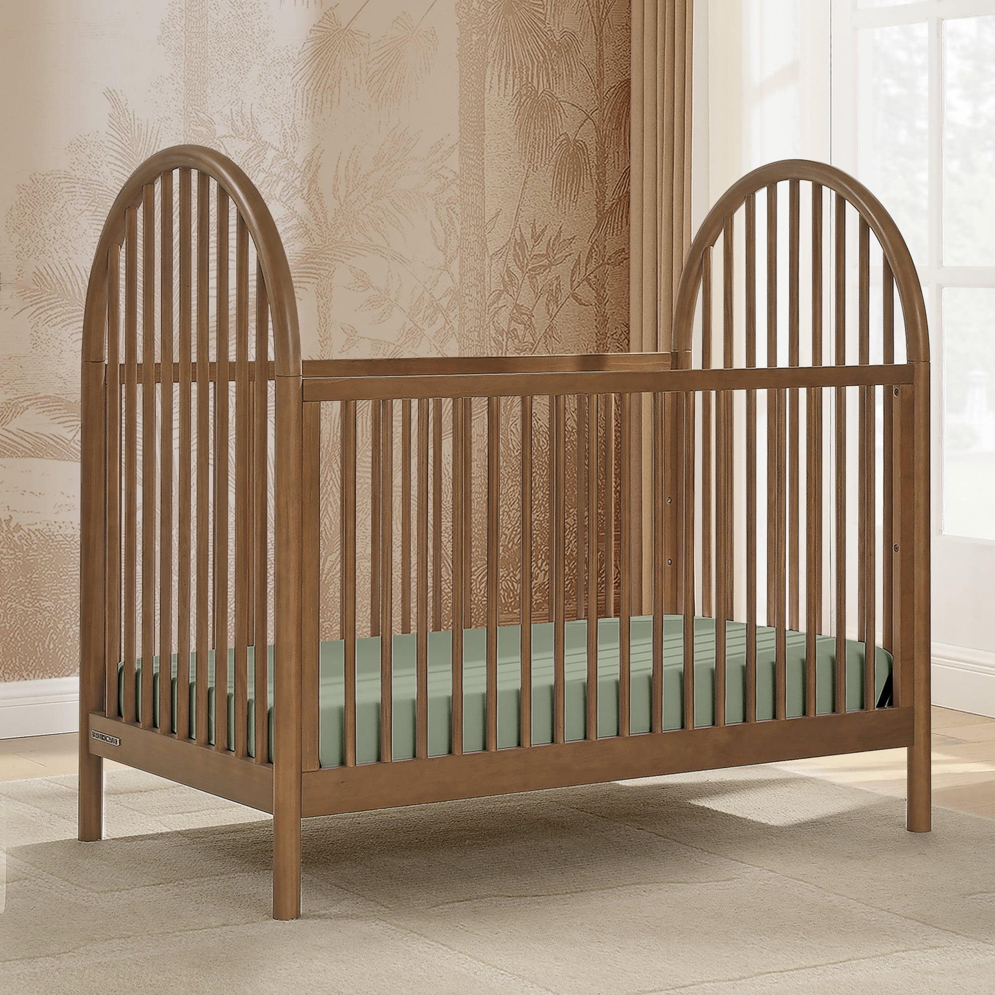 Delta Children Cannon 4-in-1 Convertible Crib - Converts from Baby Crib to Toddler Bed, Daybed and Sofa Bed, Fits Standard Full-Size Crib Mattress, Chestnut