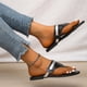 thumbnail image 4 of Sandalias de playa con punta abierta para vacaciones informales con tacón plano y estampado para mujer Wmkox8yii  ytu8049, 4 of 9