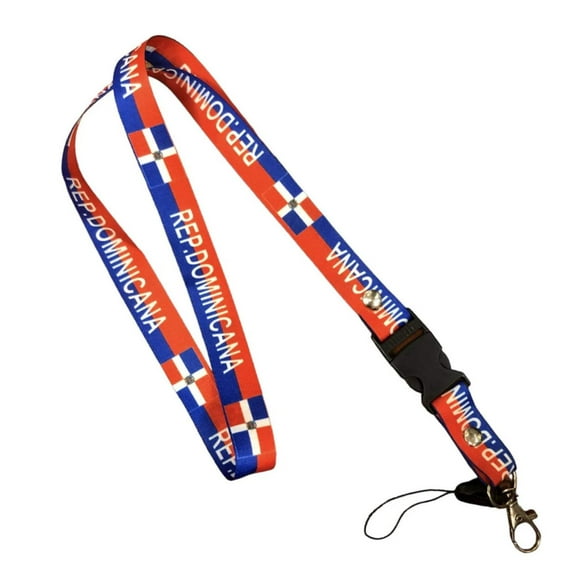 República Dominican Flag Lanyard Keychain with Quick Release – Neck Strap for Keys, Badges, and ID Cards: 1CT