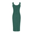 thumbnail image 5 of Women's Sleeveless Straps Bodycon Maxi Dresses Casual Button Down Slim Fit Long Dresses Simple Comfy Dress, 5 of 5