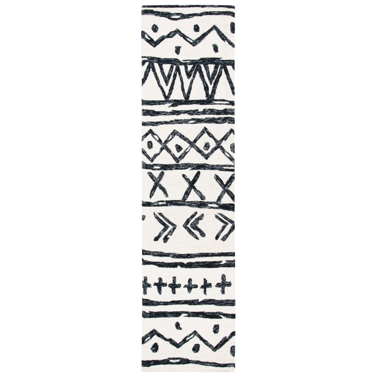 SAFAVIEH Metro Jarred Diamond Area Rug, Black/Ivory, 8' x 10'