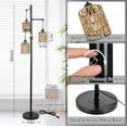 thumbnail image 3 of Table Lamp, Floor Lamp, Brown+Black Bedroom Lamp,Rattan+Metal LED Lamp, Lighting & Lamps Floor Lamp, 3 of 9