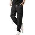 thumbnail image 2 of Cargo Pants for Men, Solid Color Pocket Elastic Waist Casual Fashion Trousers for Spring Summer, 2 of 9