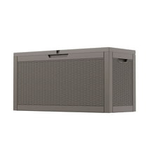 LHBcraft 60 Gallon Deck Box, Resin Outdoor Storage Box, Waterproof and UV Resistant Lightweight Storage Deck Box for Garden Tools, Supplies, Toys