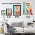 thumbnail image 3 of My Best Friend Cute Dog Portrait Teal Orange Bright Contemporary Oil Painting Artwork Framed Wall Art Print A4, 3 of 5